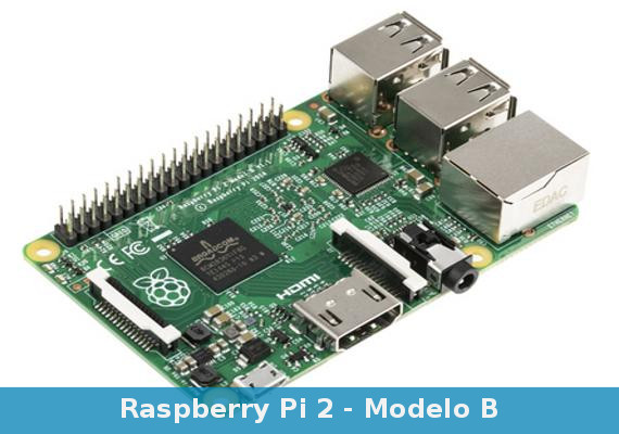 Raspberry Pi 2 - Modelo B posee mayor capacidad de procesamiento que los modelos anteriores. Esta generación tiene un potente procesador de cuatro núcleos Cortex-A7 basada en ARM que funciona a 900MHz y la placa cuenta también con mayor capacidad de memoria interna.